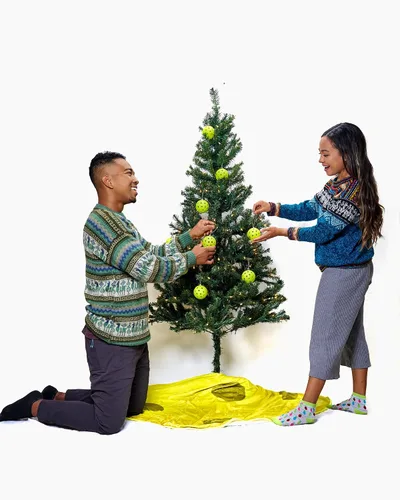 Miniatura 5 de Adorno de pickleball - Adorno navideño de tamaño real para árbol, regalo divertido para amantes del pickleball, decoración navideña deportiva, 1