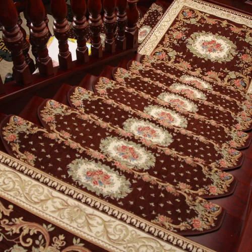 Miniatura 9 de KEYAMA Alfombra de acrílico para interiores, diseño floral, antideslizante, cinta libre - 9 pulgadas de ancho x 30 pulgadas de largo, rojo 059