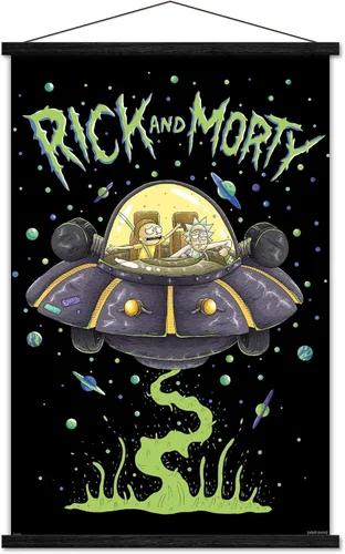 Miniatura 8 de Trends International Rick And Morty - Póster de pared de barco, 14.725 x 22.375 pulgadas, versión enmarcada de madera de granero