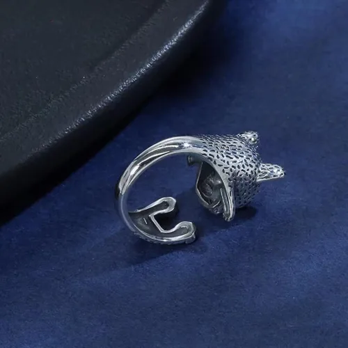 Miniatura 3 de Anillo de serpiente lobo, águila, lagarto, escorpión, dragón, búho, araña, caballo, tortuga, gato, zorro, rana, perro, para mujeres y hombres
