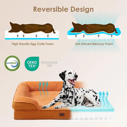 Miniatura 170 de EHEYCIGA – Cama ortopédica impermeable para perros pequeños, de espuma viscoelástica tipo caja de huevos, con bordes elevados y base antideslizante