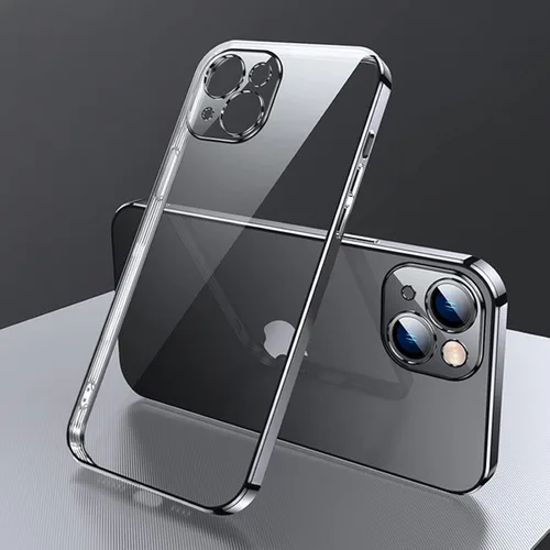 ZEZHOU Funda transparente compatible con iPhone 13 mini con cubierta para cámara, borde galvanizado no amarillo, carcasa de silicona mejorada a