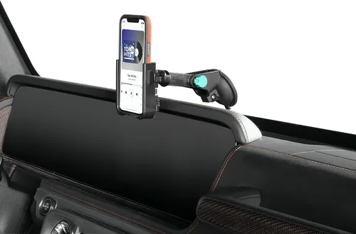 Miniatura 21 de WeatherTech WindshieldFone con extensión - Soporte universal para teléfono de coche montado en el parabrisas - Perillas billet negras
