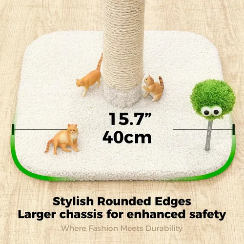 Miniatura 6 de TINYBEAST Rascador para gatos de 34 pulgadas de alto, rascador para gatos con cuerda de sisal natural, árbol para gatos con bola de juguete