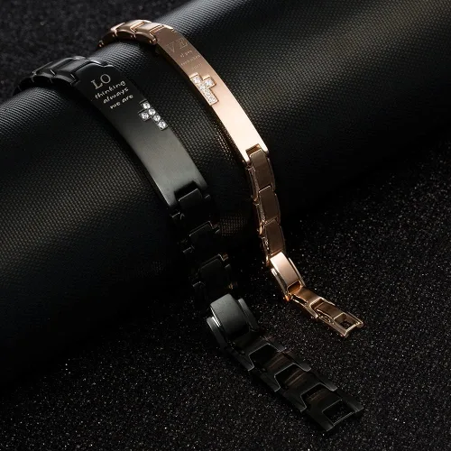 Miniatura 2 de Wolentty Pulseras de distancia para parejas, pulseras de amor a juego, regalo para hombres y mujeres, San Valentín, Metal, Circonita cúbica