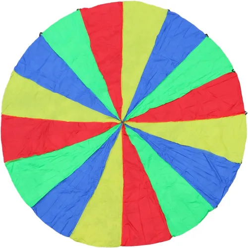 Miniatura 8 de Paracaídas arcoíris de 6 pies, juguete de paracaídas para niños, paracaídas con asas, equipo de juego para interiores y exteriores