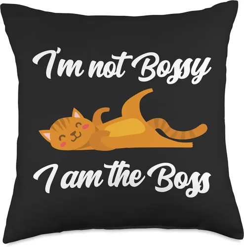 Miniatura 5 de I'm Not Bossy I Am The Boss Funny Job Cat Sarcasm I'm Not Bossy I Am The Boss Day Cat - Almohada divertida de humor para trabajo, oficina, 16 x 16