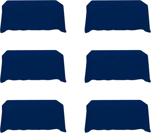 Miniatura 185 de BRILLMAX 6 Pack de Manteles Azul Marino para Mesas Rectangulares de 8 Pies 90 x 156 Pulgadas - 8 pies Mantel Rectangular a Granel de Lino