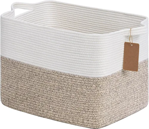 Miniatura 11 de Goodpick Cesta de Almacenamiento Negra para Estantes, Cestas Tejidas para Almacenamiento, Cestas de Almacenamiento de Juguetes para Niños, Cesta
