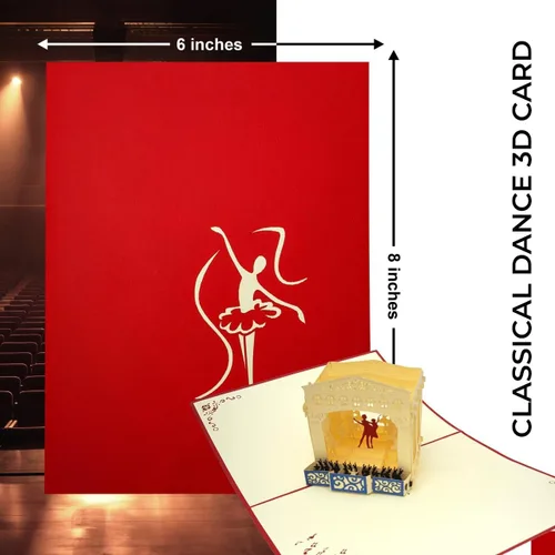 Miniatura 7 de iGifts And Cards Tarjeta de felicitación emergente 3D de Ballet Theater – Tarjeta de felicitación de escenario de actuación de baile, aniversario