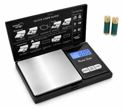 Miniatura 11 de Smart Weigh Báscula digital de bolsillo, precisión de 35.27 oz x 0.00 oz, ideal para joyas, alimentos, hierbas y medicinas, plataforma de acero