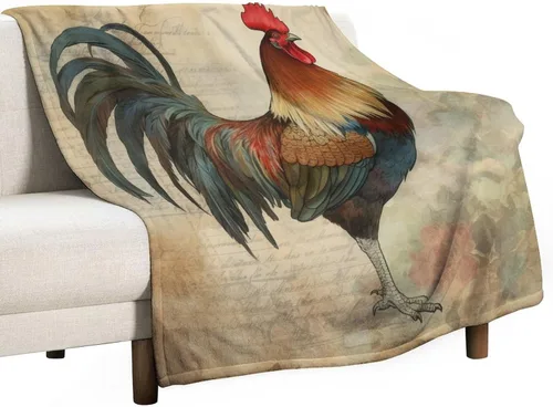 Miniatura 55 de Manta de gallos orgánica de forro polar de pollo de 30 x 40 pulgadas, manta de franela para sofá, cama para adultos, niños, adolescentes, regalo