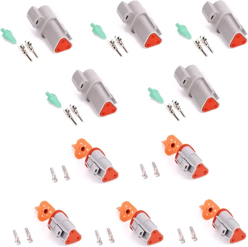 Miniatura 13 de 5 Sets 2Pin DT Conector kit impermeable sellado enchufe eléctrico carcasa Cable Dt Conector 22-16AWG DT04-2P DT06-2S (negro)