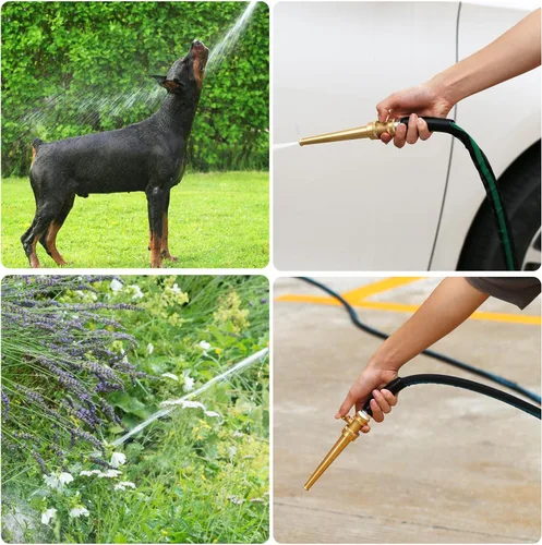 Miniatura 6 de 50FT Garden Hose with Nozzle– High Pressure Nozzle and Flexible Water Hose, All-Weather, Non-Shrinking, Ultra-Lightweight with 3/4" Solid Brass