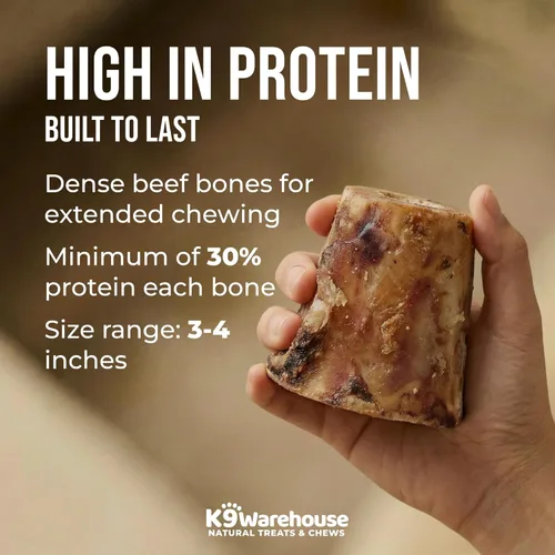 Miniatura 4 de K9warehouse Huesos de médula de carne de Estados Unidos para perros, huesos de perro de larga duración para masticadores agresivos, golosinas