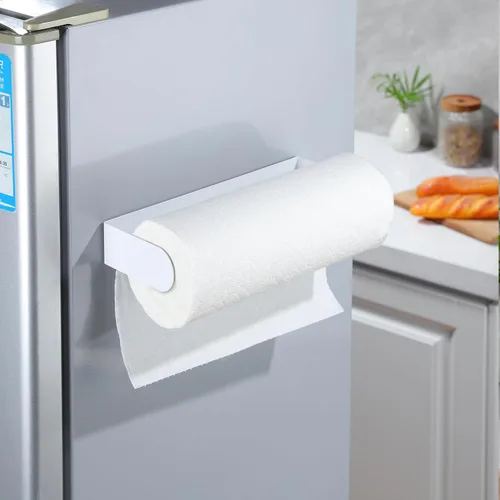 Miniatura 2 de DELITON Soporte magnético para toallas de papel - Estante multifuncional blanco con ajuste magnético fuerte para la mayoría de tamaños de toallas