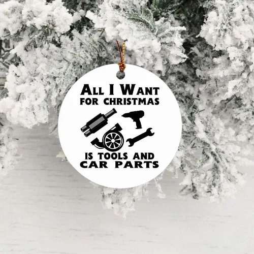 Miniatura 4 de Regalo mecánico, All I Want Christmas is Tools and Car Parts, adorno de Navidad para mecánico, regalos de mecánico para hombres, adorno de Navidad