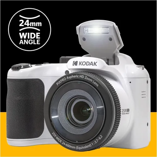 Miniatura 5 de Kodak PIXPRO AZ255 Astro Zoom 16MP Cámara digital (blanco) con paquete de tarjeta SDXC de 128GB (10 artículos)