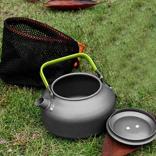 Miniatura 9 de LIXADA Hervidor de camping 0.8L/1.2L/1.6L para agua hirviendo, tetera de té tetera de aleación de aluminio con mango de silicona bolsa de transporte