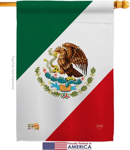 Miniatura 2 de Breeze Decor HG108019 Banderas de México de la Nacionalidad Mundial Impresiones Decoración Casa Vertical 28" X 40" Jardín 13" 18.5" Doble Cara