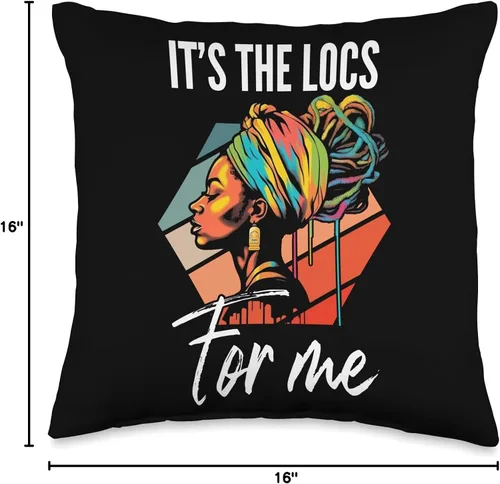 Miniatura 4 de Locs Afro Dreadlocks Love Natural Beauty Hair It's the Locs for Me Afro Hair - Almohada negra americana africana, 16 x 16 pulgadas, multicolor