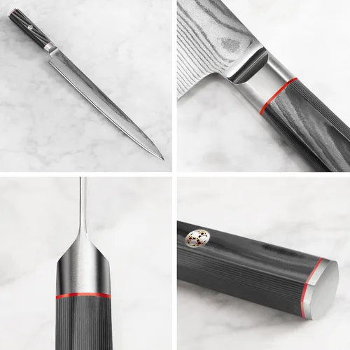 Miniatura 3 de Cangshan YARI Series 501301 - Cuchillo Sashimi de 12 pulgadas con funda, acero de Damasco X-7