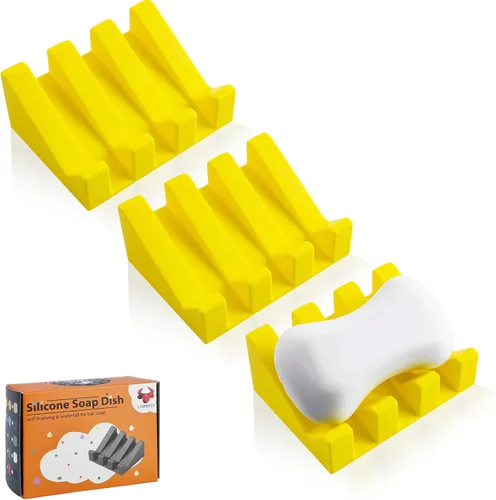 Miniatura 58 de Jabonera Autodrenante con Soporte, Jabonera de Silicona, para Baño, Cocina, Esponjas, Puede Extender la Vida del Jabón, Mantiene las Barras de Jabón