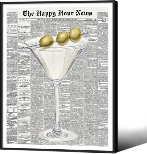Miniatura 8 de Pósteres vintage de Martini rosa a la moda, cócteles, bebidas alcohólicas, impresiones artísticas de pared para el hogar, apartamento, cocina, bar