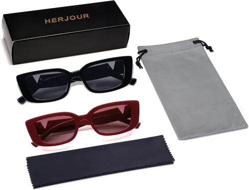 Miniatura 48 de Allarallvr Lentes de sol rectangulares para mujer, estilo retro de los años 90, Y2K, clásicos, vintage, cuadrados, AR82037