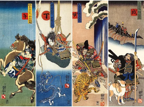 Rompecabezas de madera para adultos de 1000 piezas en adelante, dragón japonés, tigre Ukiyo-e, Kuniyoshi, Kakegawa, samurái japonés, pintura,