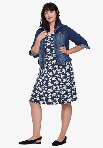 Miniatura 7 de Ellos Vestido de punto ajustado y acampanado para mujer en tallas grandes