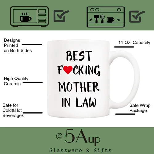 Miniatura 3 de 5Aup Regalos de Navidad para el día de la madre, taza de café divertida para suegra de parte del yerno, tazas de 11 onzas para la mejor suegra