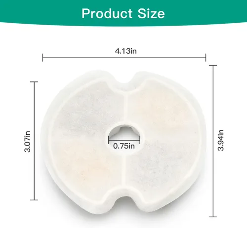 Miniatura 7 de Filtros de fuente de agua para gatos, 8 paquetes de filtros de carbono de repuesto para fuente automática de mascotas, fuente de agua de acero