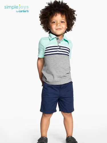 Miniatura 4 de Simple Joys by Carter's Paquete de 2 pantalones cortos planos para niños pequeños