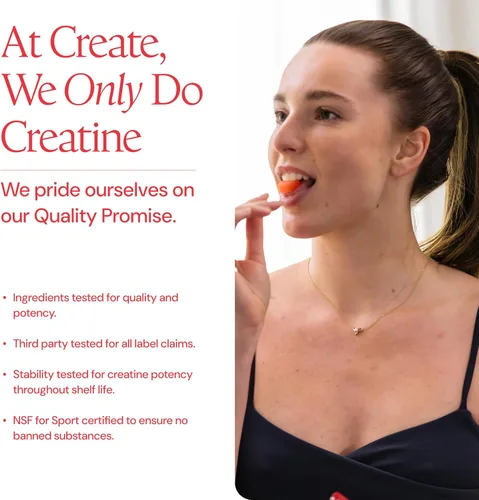 Miniatura 5 de Create - Gomitas de creatina monohidratada con 1.5 g de creatina por gomita para fuerza muscular, resistencia, recuperación y concentración