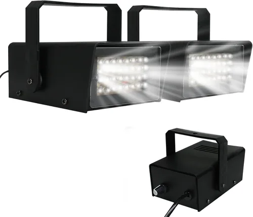 Miniatura 10 de ENUOLI Mini Luz Estroboscópica - 32 Bombillas LED Superbrillantes para Halloween, Control de Velocidad de Parpadeo Variable, Luces Intermitentes