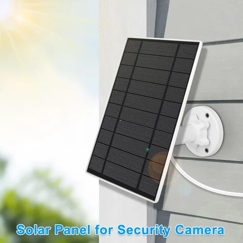 Miniatura 6 de Panel solar de 6 W 5 V para cámara Wyze al aire libre v1/v2 y batería Cam Pro, puerto micro USB o USB tipo C IP65 impermeable, montaje ajustable