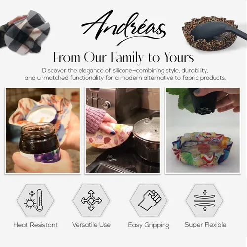 Miniatura 5 de Andreas - Abrelatas de silicona antideslizante de 6.25 pulgadas, fácil abridor de tapa, fabricado con silicona y tela, apto para lavavajillas, Búho