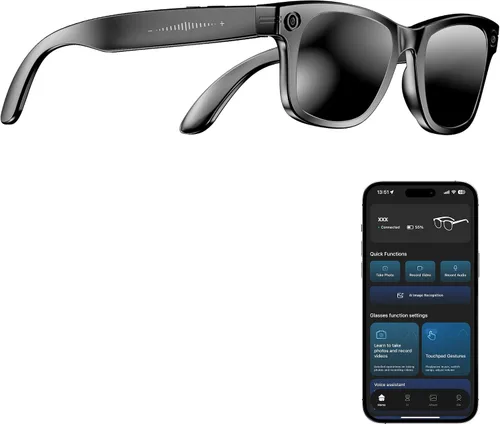 Yowow BIT Gafas de Cámara Inteligente AI con Cámara Ultra Ancha 4K Antivibración, Videos HD1080P, Grabación de Vlog, Traducción AI, Asistente de Voz