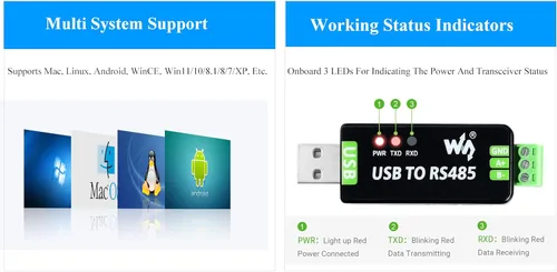 Miniatura 7 de 2PCS Industrial USB a RS485 Convertidor bidireccional Placa Adaptadora con Original FT232RNL y SP485EEN Chip Comunicación Rápida hasta 0.7 mi