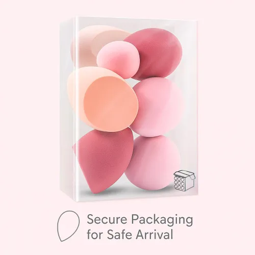 Miniatura 9 de Juego de esponjas de maquillaje Foonbe, esponjas difuminadoras, 7 piezas para líquido, crema y polvo, sin látex, esponjas de belleza multicolor