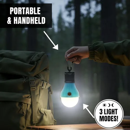 Miniatura 4 de Juego de 4 faroles LED para campamento, luces portátiles para tienda de campaña con ganchos de clip y 3 modos (alto/bajo/estroboscópico), lámpara
