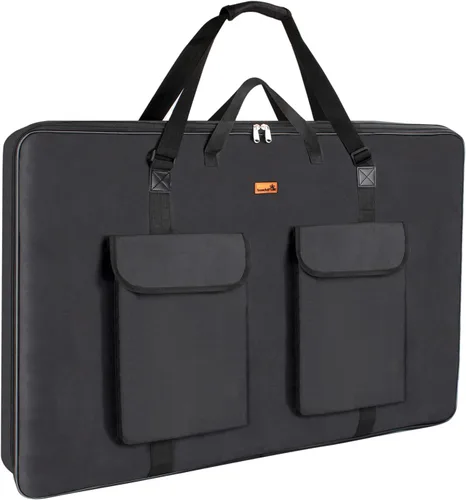 TreochtFUN Portafolio de arte de 23 x 31 pulgadas – Carpeta A2 resistente para obras de arte con correa para el hombro, bolsa de suministros de arte