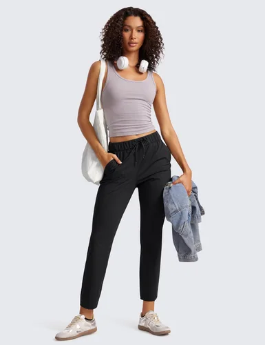 Miniatura 6 de CRZ YOGA - Pantalones de golf elásticos en 4 direcciones para mujer, de 27 pulgadas, pantalones casuales de 78, pantalones deportivos con bolsillos