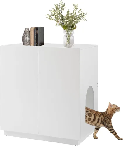 Miniatura 17 de unipaws Muebles Gabinete para Caja de Arena de Gatos, Baño para Gatos, Cubierta de Caja de Arena Oculta, Gabinete para Gato Grande, Cajas de Arena