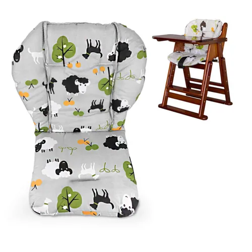 Miniatura 7 de Twoworld Cojín para silla alta, cojín de asiento de bebé grueso grande para silla de bebé, funda de almohadilla transpirable (gris de moda)