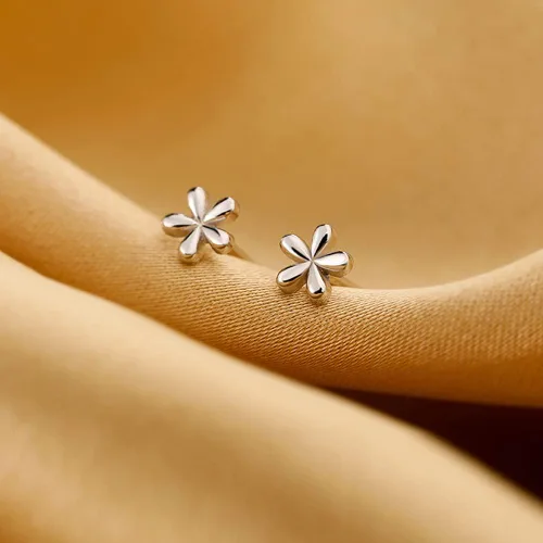 Miniatura 5 de Reffeer Solid 925 Sterling Silver Daisy Stud Earrings Flower for Women Teens Tiny Flower Stud Earrings Spring