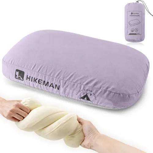 Miniatura 8 de HIKEMAN - Almohada de espuma viscoelástica para acampar - Almohada ultraligera de viaje, almohada para mochilero con funda extraíble, almohadas