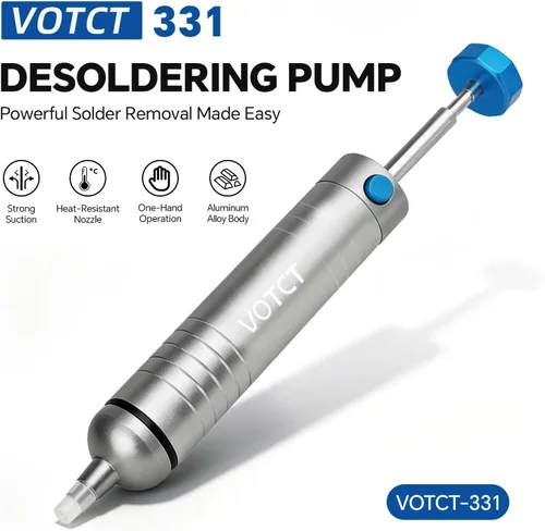 Miniatura 2 de Extractor de Soldadura Sin Obstrucciones Bomba Desoldadora para Remover Soldadura con Boquilla de Succión de Silicona Resistente al Calor