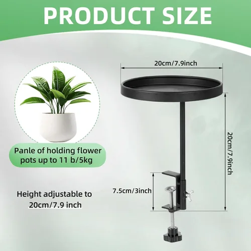 Miniatura 2 de AQQHSAIN 2 bandejas de abrazadera para alféizar de ventana, estantes de metal ajustables para plantas, soporte de 7.9 pulgadas, estantes flotantes